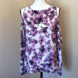 Charming Charlie Lilac Floral Blouse